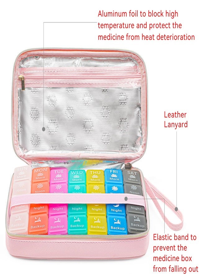 Restree Monthly Pill Organizer 28-Compartment Pill Case, 4 Times Daily Medication Container, Travel-Friendly Pill Box for Vitamins Supplements (Pink) - Image 5